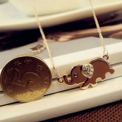 Cute Elephant Crystal Chain Necklace