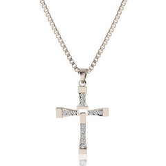 Fast and Furious Crystal Cross Men Necklace