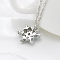 Crystal Snowflake Zircon Flower Necklace