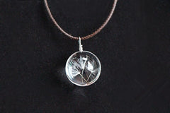 Crystal Glass Ball Dandelion Necklace