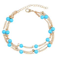 Summer Turquoise Beads Anklet