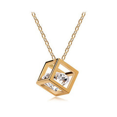 Cube inside CZ Diamond Crystals Jewelry Set