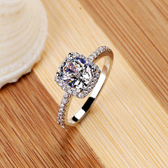 White Sapphire Silver Filled Ring