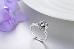 Square Simulated Diamond Ring