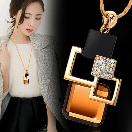 Geometric Big Crystal Stone Pendant Necklace