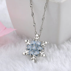 Crystal Snowflake Zircon Flower Necklace